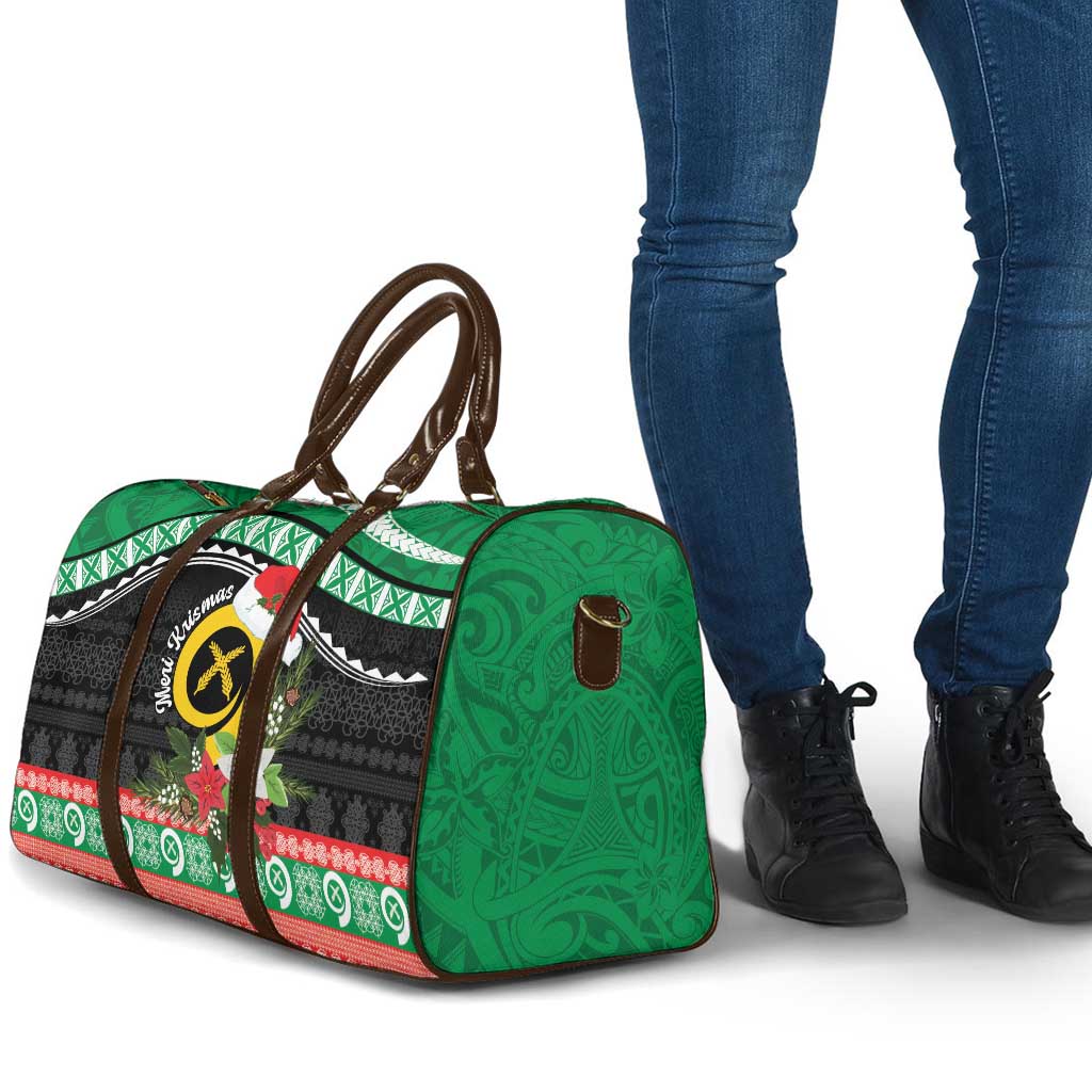 Vanuatu Pig's Tusk Meri Krismas! Travel Bag Vanuatuan Sand Drawing Pattern - Polynesian Pride