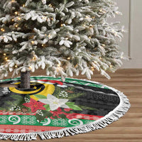 Vanuatu Pig's Tusk Meri Krismas! Tree Skirt Vanuatuan Sand Drawing Pattern - Polynesian Pride