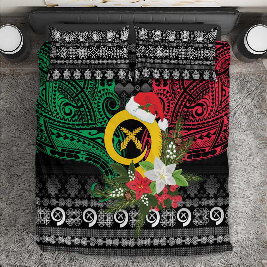 Vanuatu Pig's Tusk Meri Krismas! Bedding Set Vanuatuan Ancient Art Spirit - Polynesian Pride