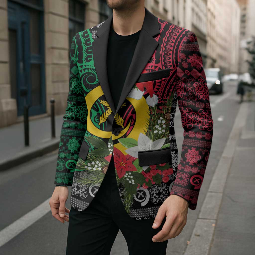 Vanuatu Pig's Tusk Meri Krismas! Blazer Vanuatuan Ancient Art Spirit - Polynesian Pride