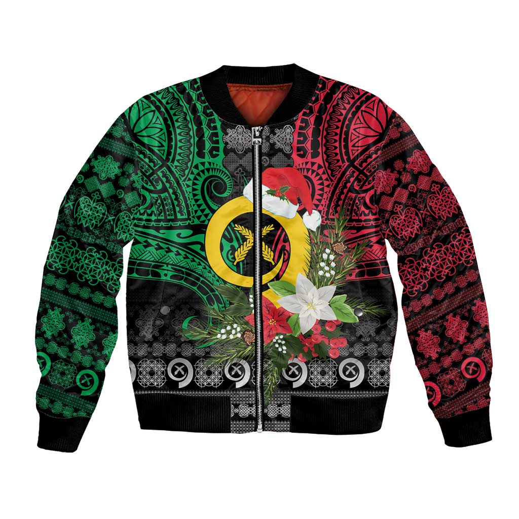 Vanuatu Pig's Tusk Meri Krismas! Bomber Jacket Vanuatuan Ancient Art Spirit - Polynesian Pride