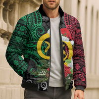 Vanuatu Pig's Tusk Meri Krismas! Bomber Puffer Jacket Vanuatuan Ancient Art Spirit - Polynesian Pride