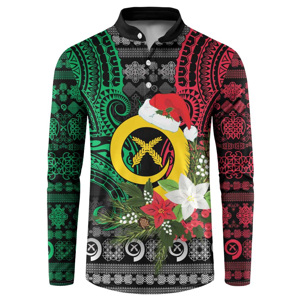 Vanuatu Pig's Tusk Meri Krismas! Button Sweatshirt Vanuatuan Ancient Art Spirit - Polynesian Pride