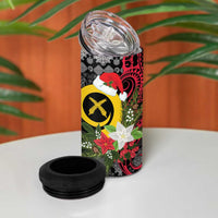 Vanuatu Pig's Tusk Meri Krismas! 4 in 1 Can Cooler Tumbler Vanuatuan Ancient Art Spirit - Polynesian Pride