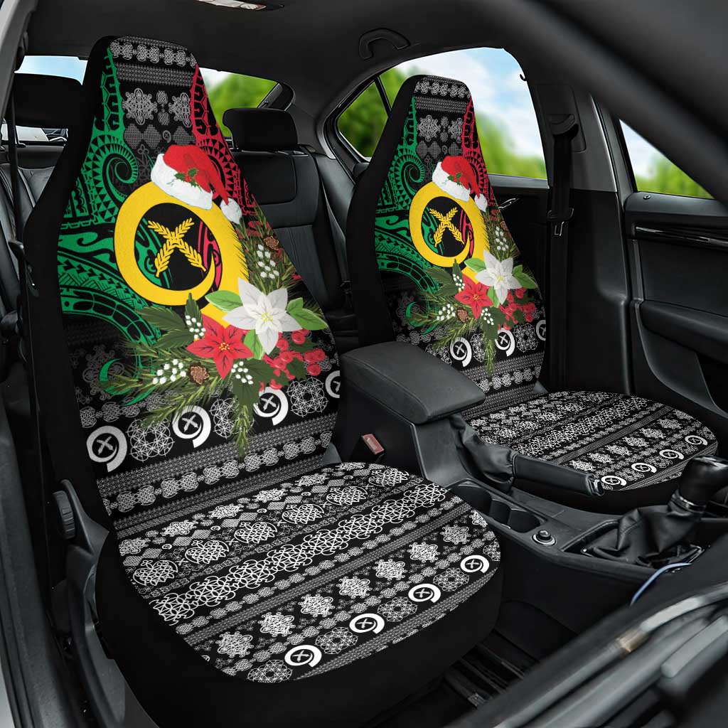 Vanuatu Pig's Tusk Meri Krismas! Car Seat Cover Vanuatuan Ancient Art Spirit - Polynesian Pride