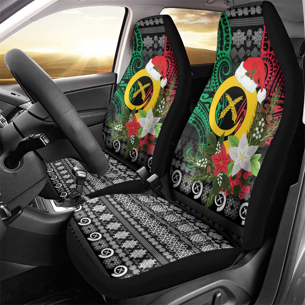 Vanuatu Pig's Tusk Meri Krismas! Car Seat Cover Vanuatuan Ancient Art Spirit - Polynesian Pride