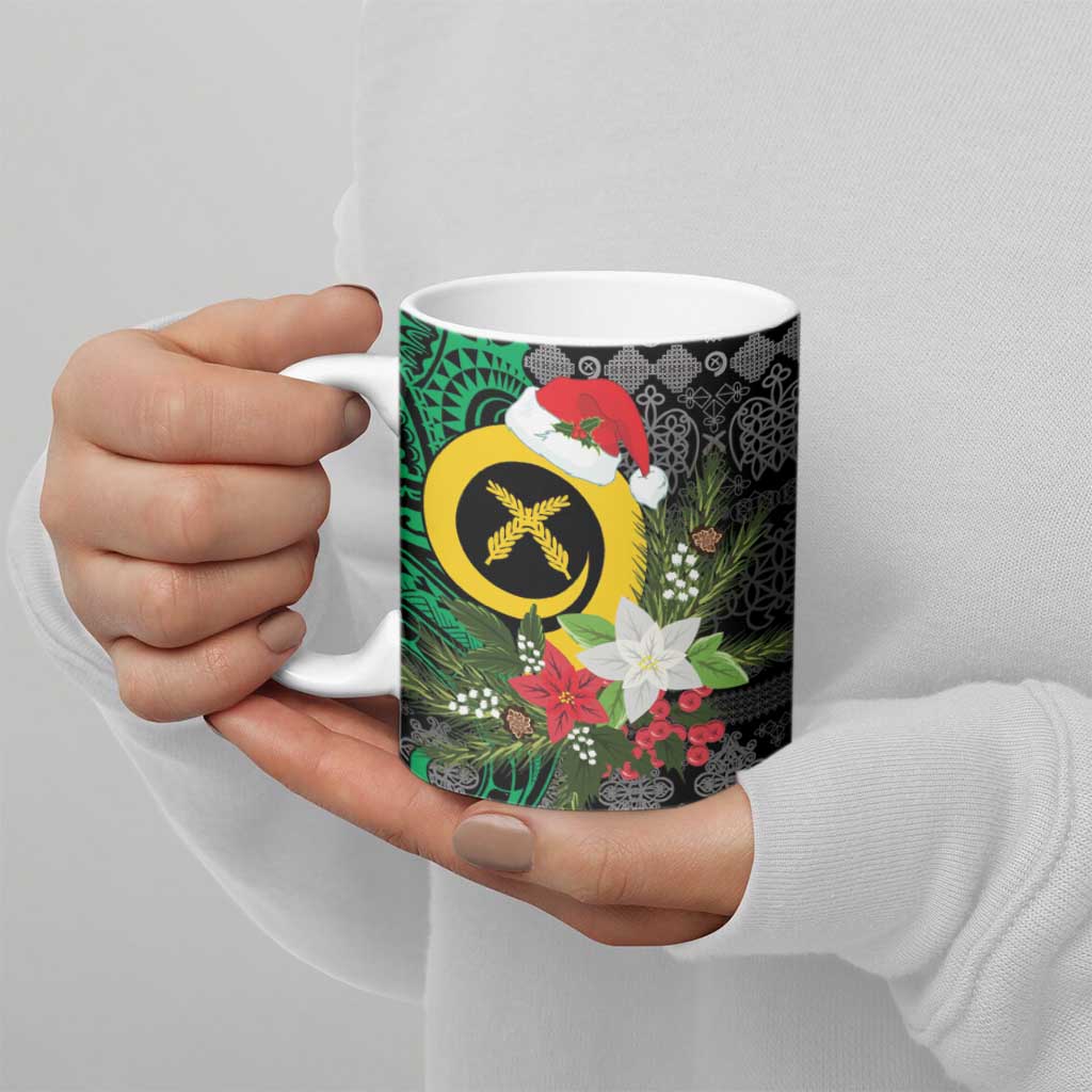 Vanuatu Pig's Tusk Meri Krismas! Ceramic Mug Vanuatuan Ancient Art Spirit - Polynesian Pride
