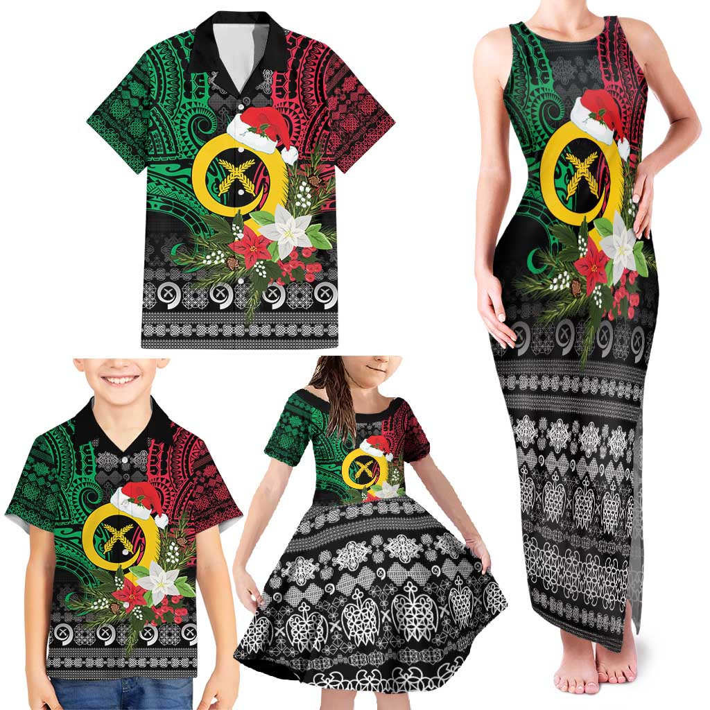 Vanuatu Pig's Tusk Meri Krismas! Family Matching Tank Maxi Dress and Hawaiian Shirt Vanuatuan Ancient Art Spirit - Polynesian Pride