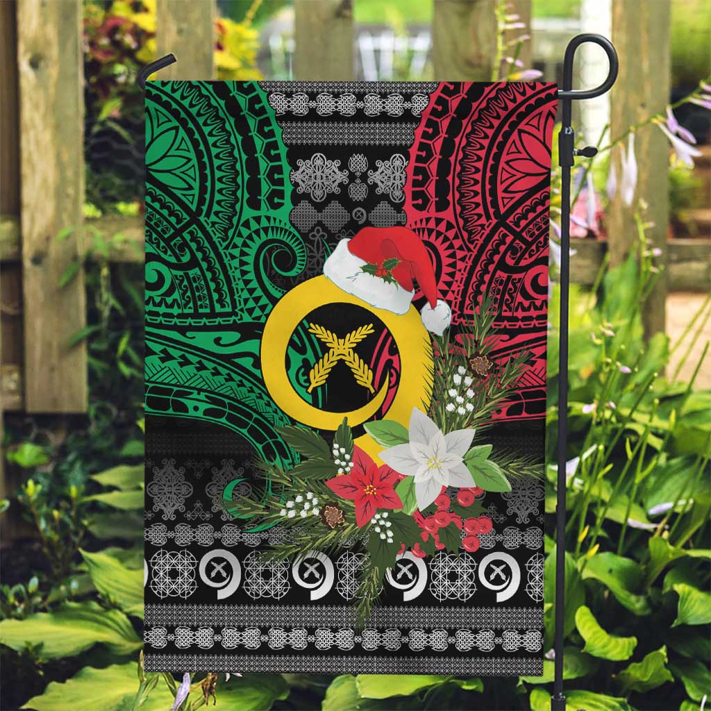 Vanuatu Pig's Tusk Meri Krismas! Garden Flag Vanuatuan Ancient Art Spirit - Polynesian Pride