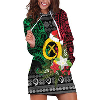 Vanuatu Pig's Tusk Meri Krismas! Hoodie Dress Vanuatuan Ancient Art Spirit - Polynesian Pride
