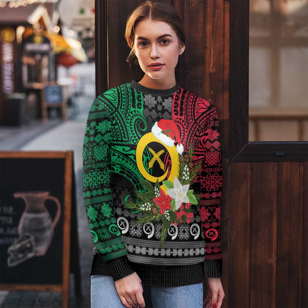 Vanuatu Pig's Tusk Meri Krismas! Ugly Christmas Sweater Vanuatuan Ancient Art Spirit - Polynesian Pride