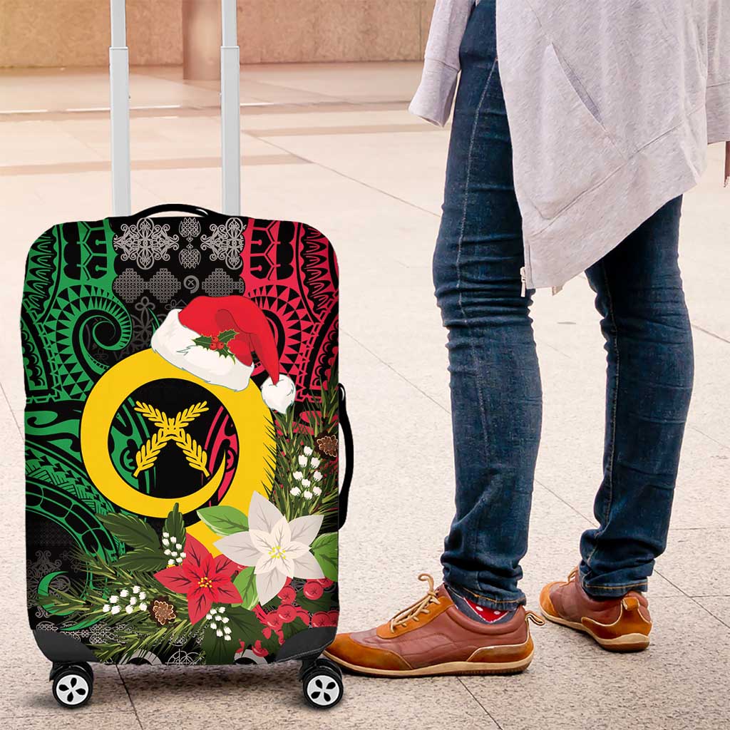 Vanuatu Pig's Tusk Meri Krismas! Luggage Cover Vanuatuan Ancient Art Spirit - Polynesian Pride