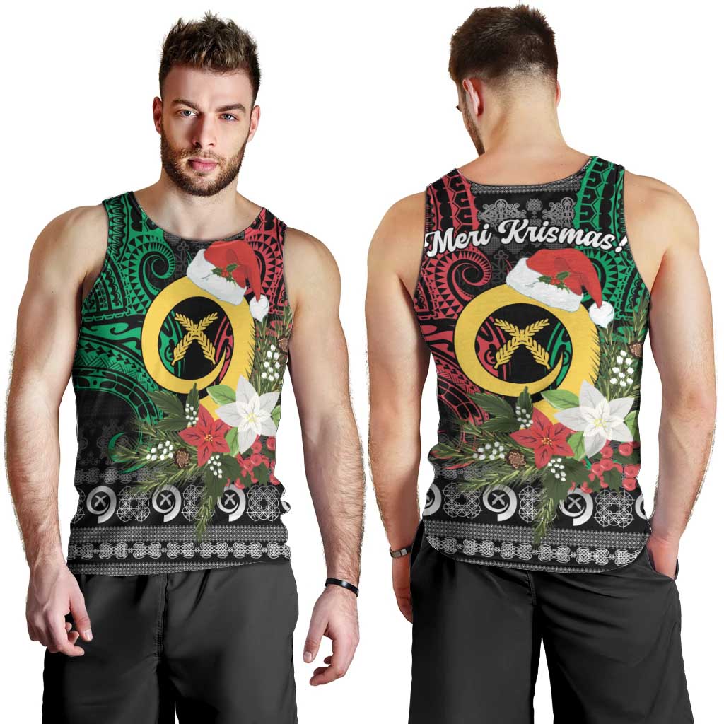 Vanuatu Pig's Tusk Meri Krismas! Men Tank Top Vanuatuan Ancient Art Spirit - Polynesian Pride