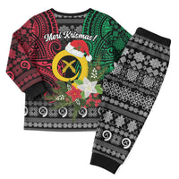 Vanuatu Pig's Tusk Meri Krismas! Christmas Pajama Set Vanuatuan Ancient Art Spirit - Polynesian Pride