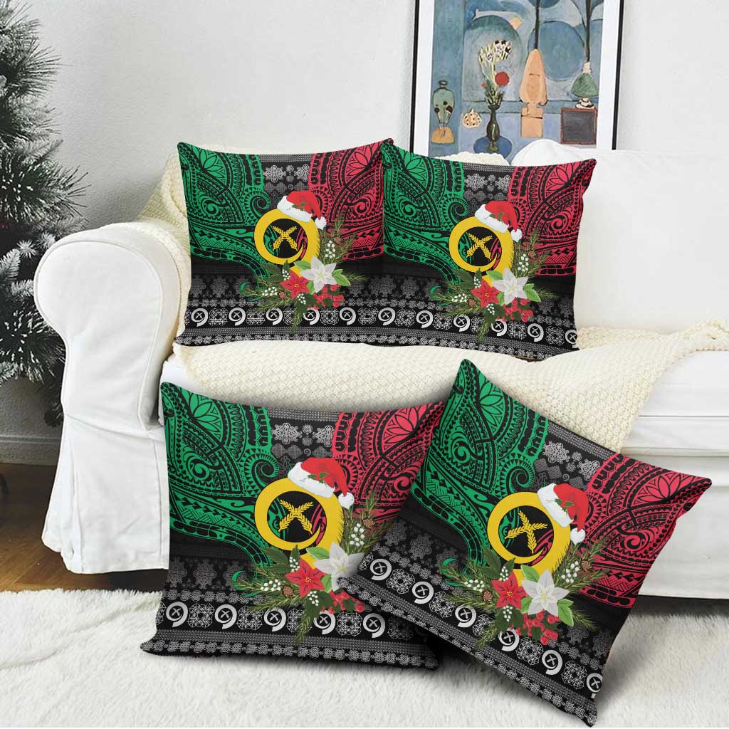 Vanuatu Pig's Tusk Meri Krismas! Pillow Cover Vanuatuan Ancient Art Spirit - Polynesian Pride