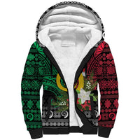 Vanuatu Pig's Tusk Meri Krismas! Sherpa Hoodie Vanuatuan Ancient Art Spirit - Polynesian Pride