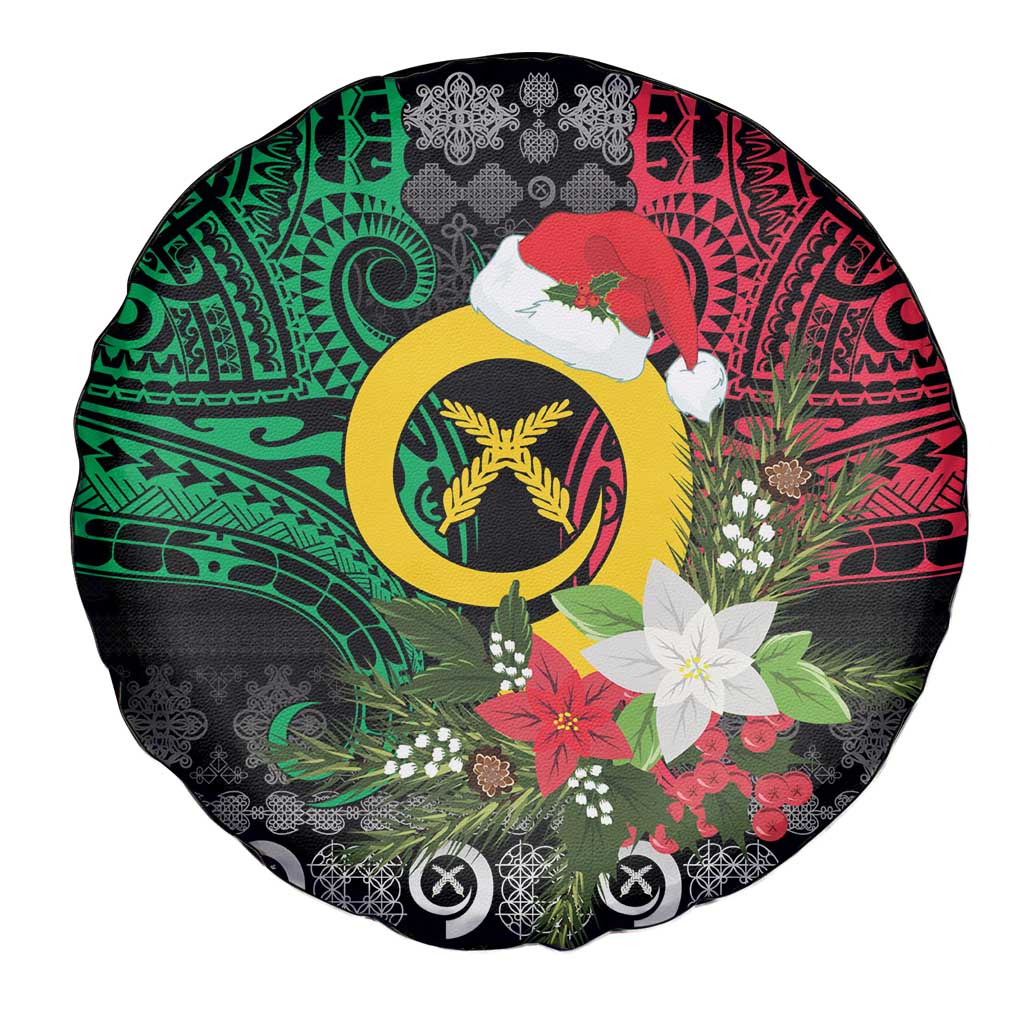 Vanuatu Pig's Tusk Meri Krismas! Spare Tire Cover Vanuatuan Ancient Art Spirit - Polynesian Pride