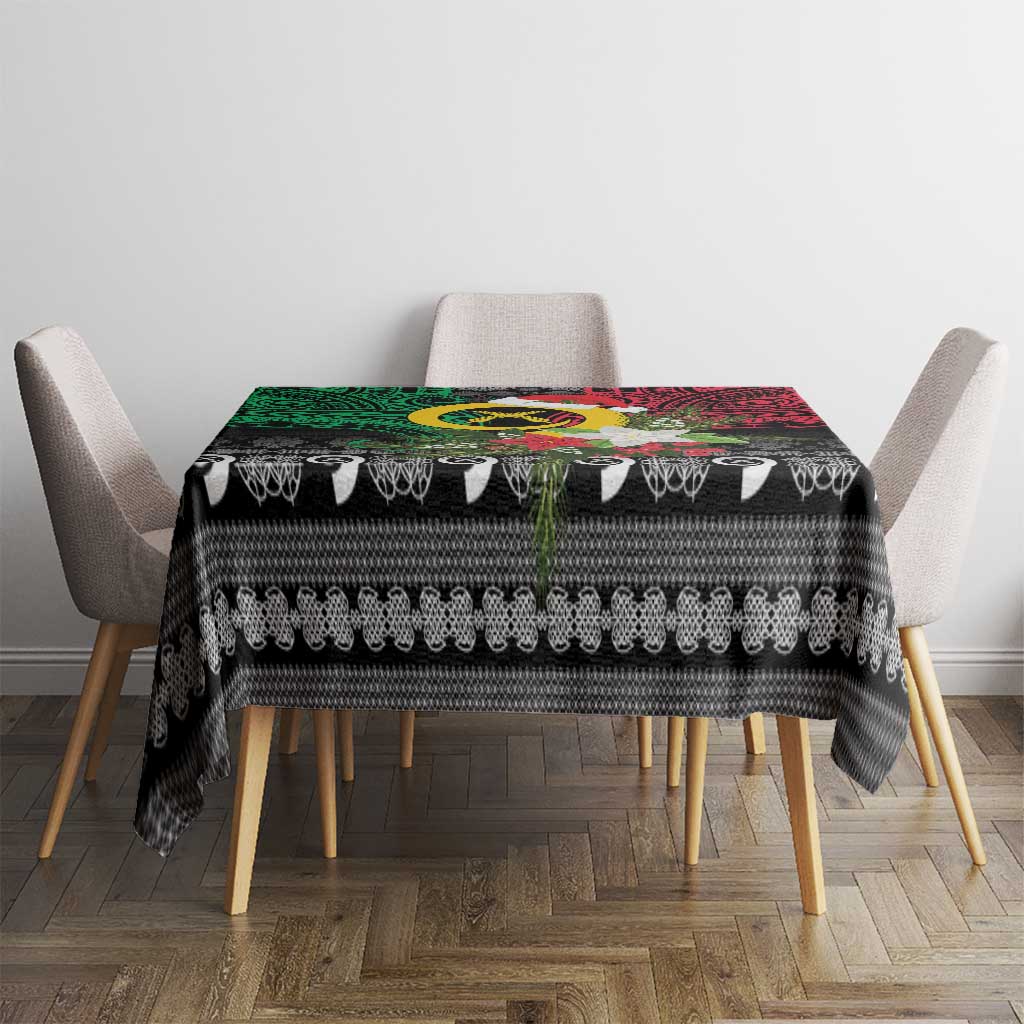 Vanuatu Pig's Tusk Meri Krismas! Tablecloth Vanuatuan Ancient Art Spirit - Polynesian Pride