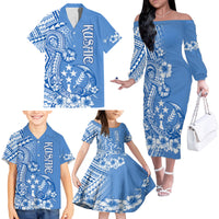 Kosrae Constitution Day Personalised Family Matching Off Shoulder Long Sleeve Dress and Hawaiian Shirt Kusaie Hook Tattoo Special Polynesian Pattern LT9 - Polynesian Pride