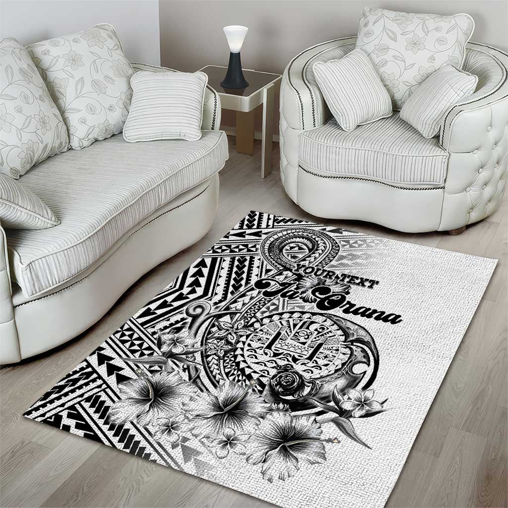 Ia Orana Tahiti Personalised Area Rug French Polynesia Hook Tattoo Special White Color LT9