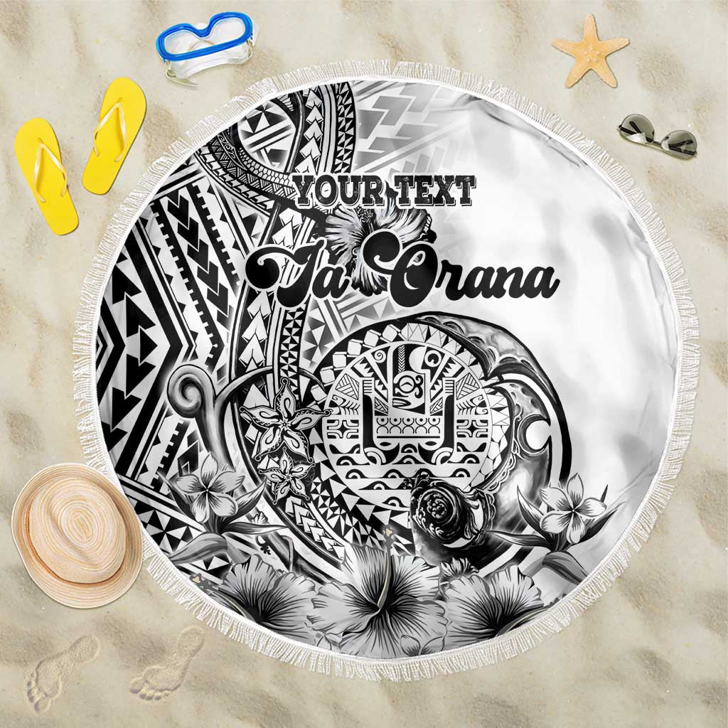 Ia Orana Tahiti Personalised Beach Blanket French Polynesia Hook Tattoo Special White Color LT9