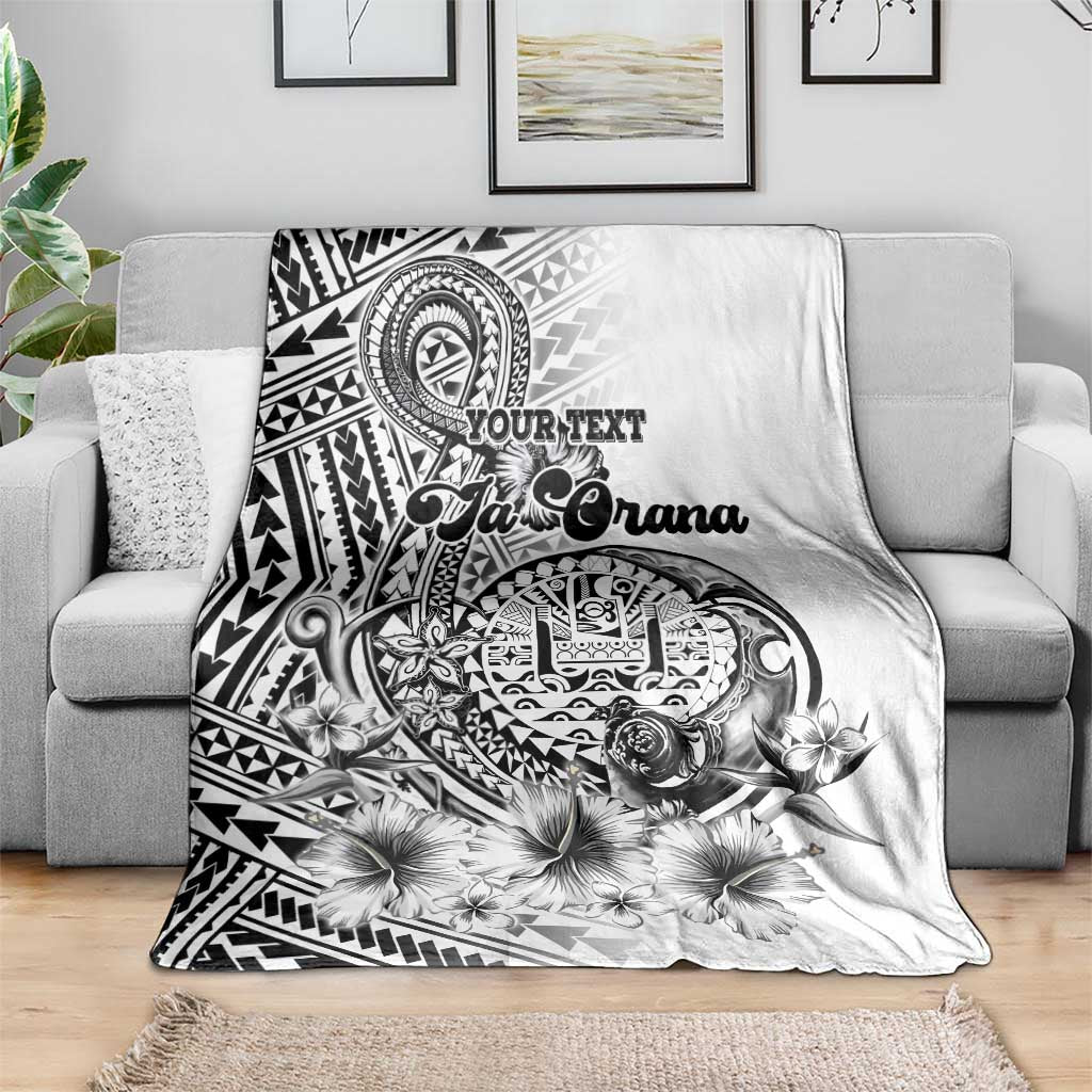 Ia Orana Tahiti Personalised Blanket French Polynesia Hook Tattoo Special White Color LT9