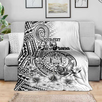 Ia Orana Tahiti Personalised Blanket French Polynesia Hook Tattoo Special White Color LT9
