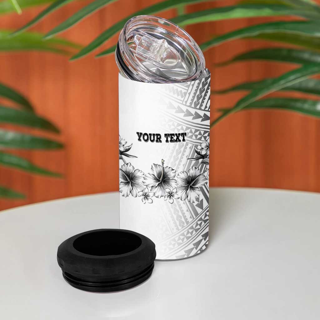 Ia Orana Tahiti Personalised 4 in 1 Can Cooler Tumbler French Polynesia Hook Tattoo Special White Color - Polynesian Pride