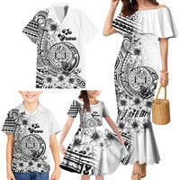 Ia Orana Tahiti Personalised Family Matching Mermaid Dress and Hawaiian Shirt French Polynesia Hook Tattoo Special White Color LT9