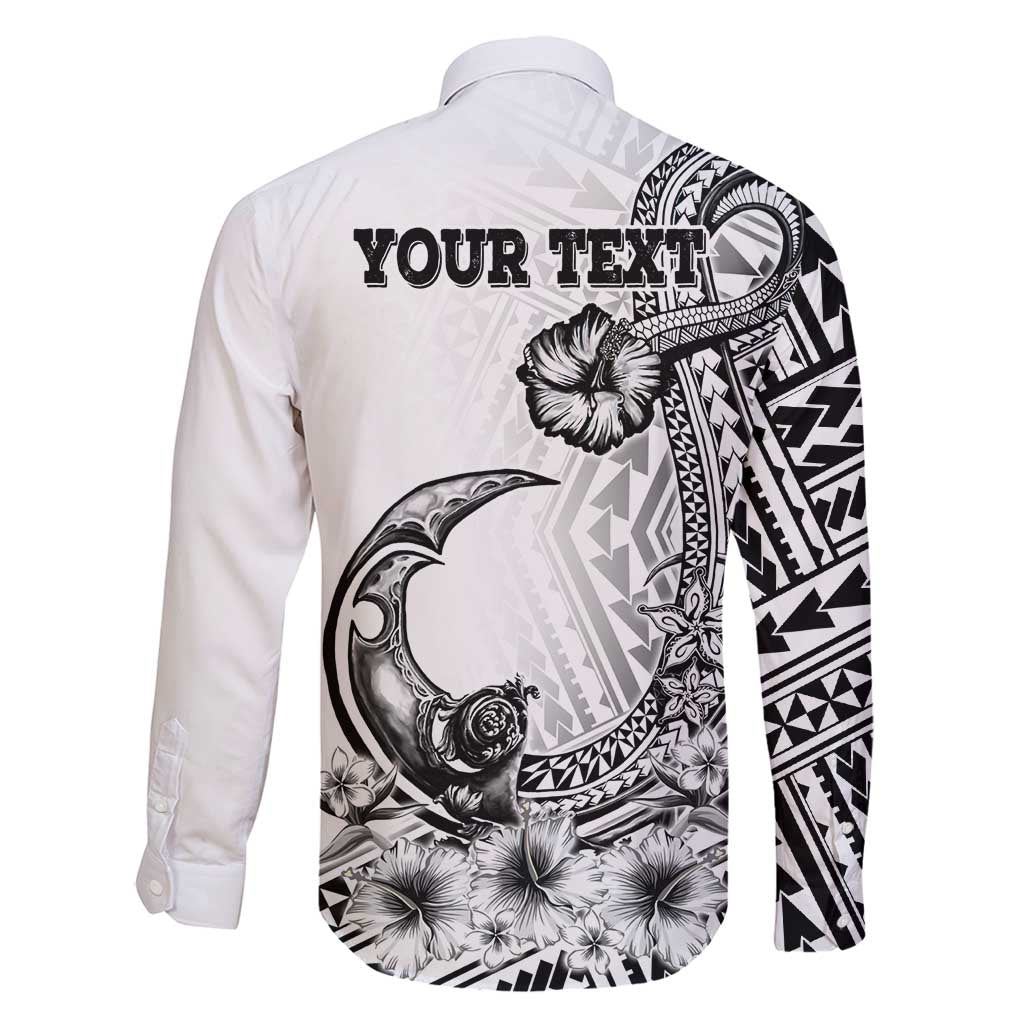 Ia Orana Tahiti Personalised Family Matching Off Shoulder Maxi Dress and Hawaiian Shirt French Polynesia Hook Tattoo Special White Color LT9