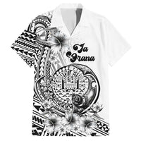 Ia Orana Tahiti Personalised Family Matching Puletasi Dress and Hawaiian Shirt French Polynesia Hook Tattoo Special White Color LT9