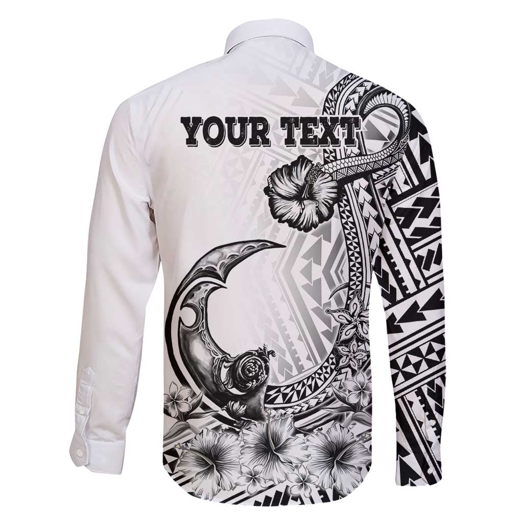 Ia Orana Tahiti Personalised Family Matching Short Sleeve Bodycon Dress and Hawaiian Shirt French Polynesia Hook Tattoo Special White Color LT9