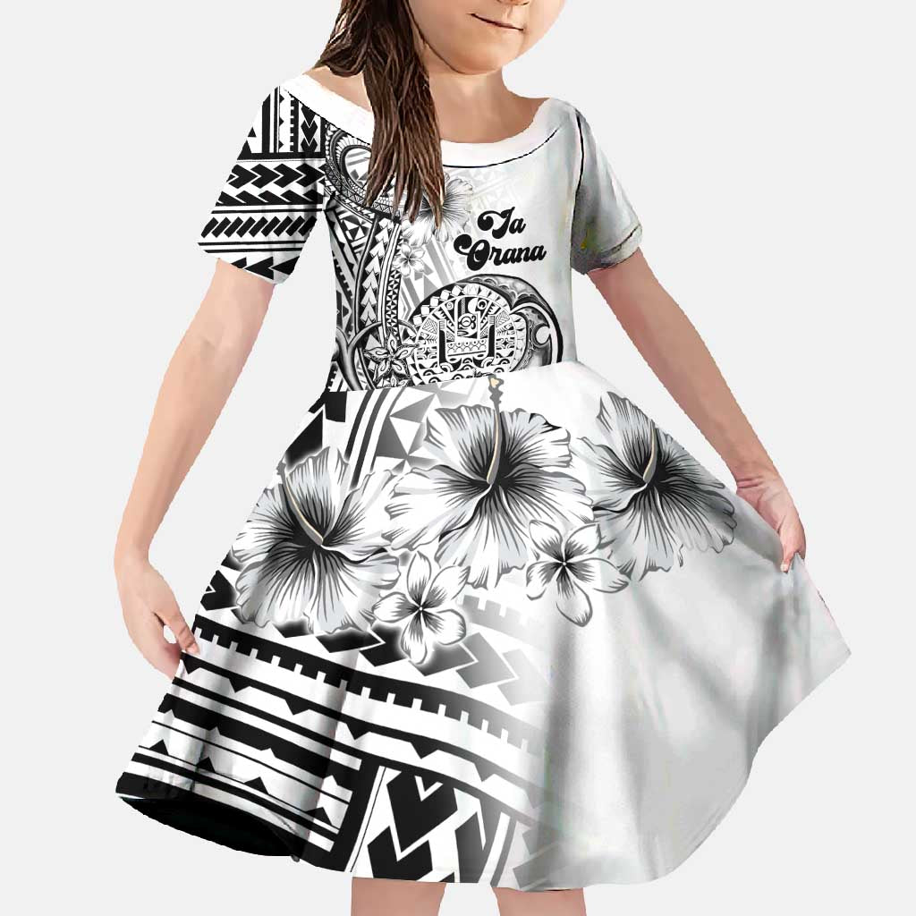 Ia Orana Tahiti Personalised Family Matching Tank Maxi Dress and Hawaiian Shirt French Polynesia Hook Tattoo Special White Color LT9