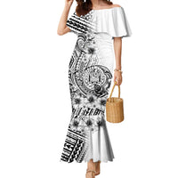 Ia Orana Tahiti Personalised Mermaid Dress French Polynesia Hook Tattoo Special White Color LT9
