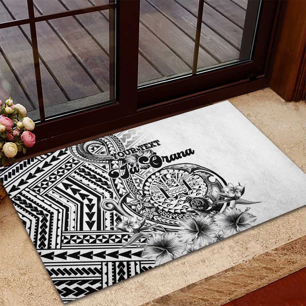 Ia Orana Tahiti Personalised Rubber Doormat French Polynesia Hook Tattoo Special White Color LT9