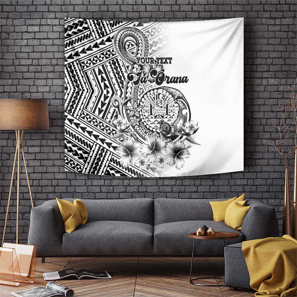 Ia Orana Tahiti Personalised Tapestry French Polynesia Hook Tattoo Special White Color LT9