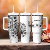 Ia Orana Tahiti Personalised Tumbler With Handle French Polynesia Hook Tattoo Special White Color - Polynesian Pride