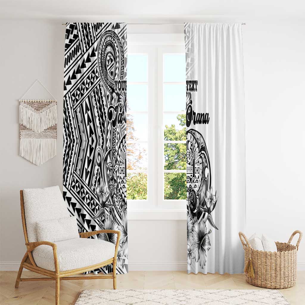 Ia Orana Tahiti Personalised Window Curtain French Polynesia Hook Tattoo Special White Color LT9