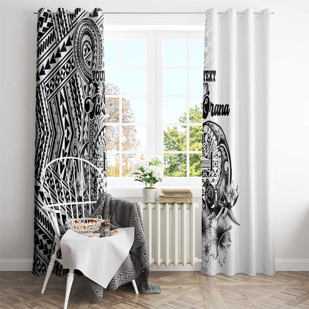 Ia Orana Tahiti Personalised Window Curtain French Polynesia Hook Tattoo Special White Color LT9