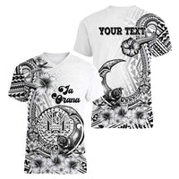Ia Orana Tahiti Personalised Women V Neck T Shirt French Polynesia Hook Tattoo Special White Color LT9