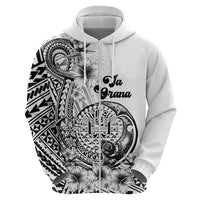 Ia Orana Tahiti Personalised Zip Hoodie French Polynesia Hook Tattoo Special White Color LT9
