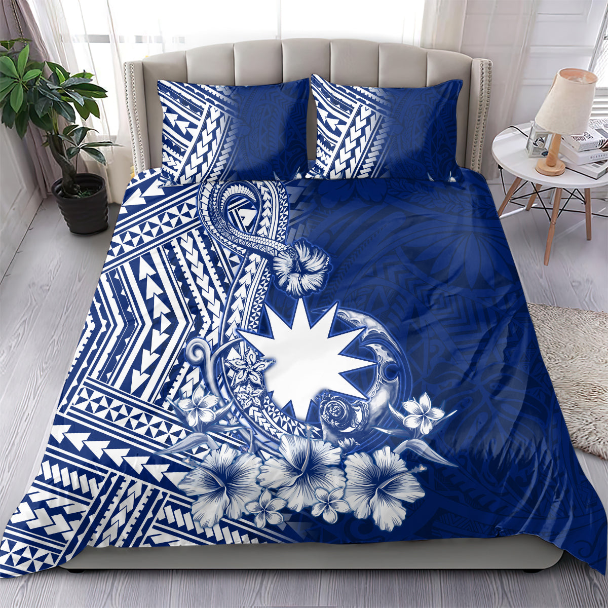 Nauru Independence Personalised Bedding Set Naoero Hook Tattoo Special Polynesian Pattern LT9 - Polynesian Pride