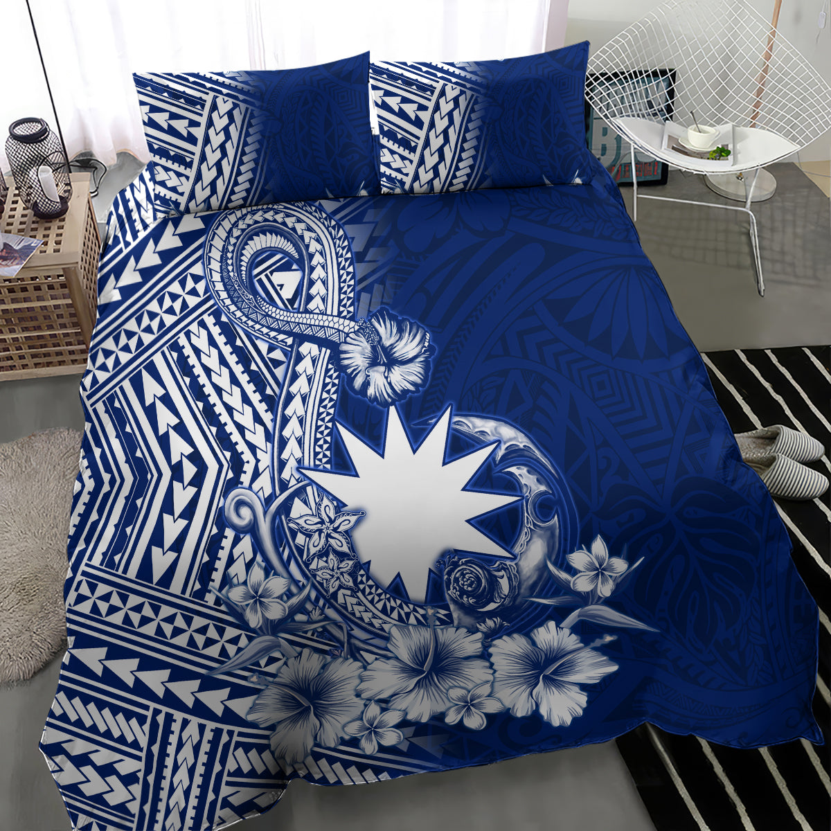 Nauru Independence Personalised Bedding Set Naoero Hook Tattoo Special Polynesian Pattern LT9 - Polynesian Pride