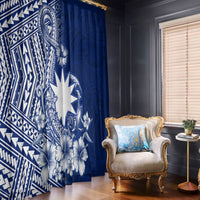 Nauru Independence Personalised Window Curtain Naoero Hook Tattoo Special Polynesian Pattern LT9 - Polynesian Pride