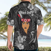 New Zealand Custom Women's Day Hawaiian Shirt Maori Girl Feathers of Hope - Black LT9 - Polynesian Pride