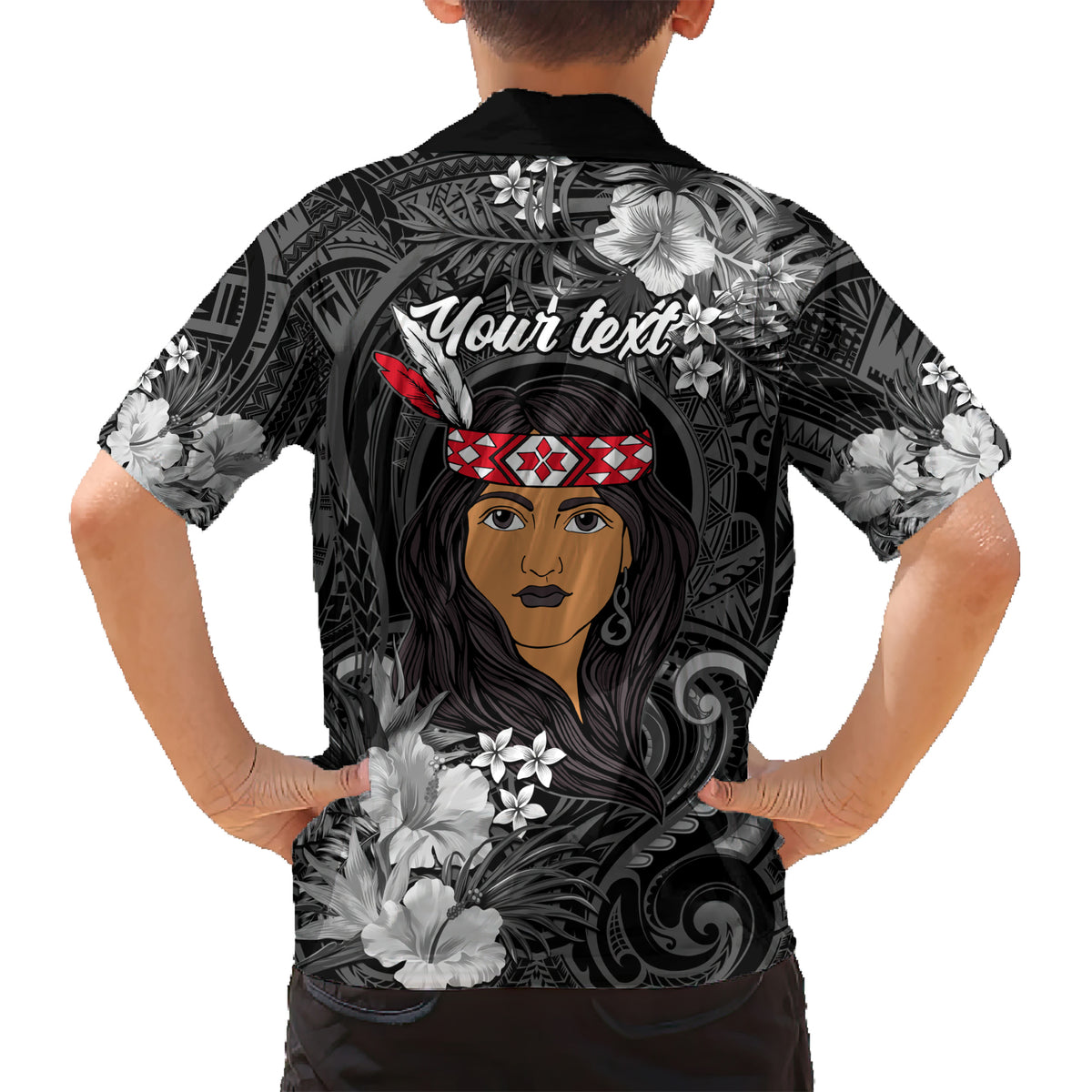 New Zealand Custom Women's Day Hawaiian Shirt Maori Girl Feathers of Hope - Black LT9 - Polynesian Pride