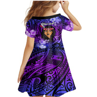 New Zealand Custom Women's Day Family Matching Mermaid Dress and Hawaiian Shirt Maori Girl Feathers of Hope - Purple LT9 - Polynesian Pride