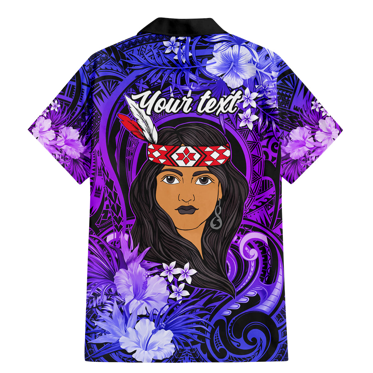 New Zealand Custom Women's Day Family Matching Mermaid Dress and Hawaiian Shirt Maori Girl Feathers of Hope - Purple LT9 - Polynesian Pride