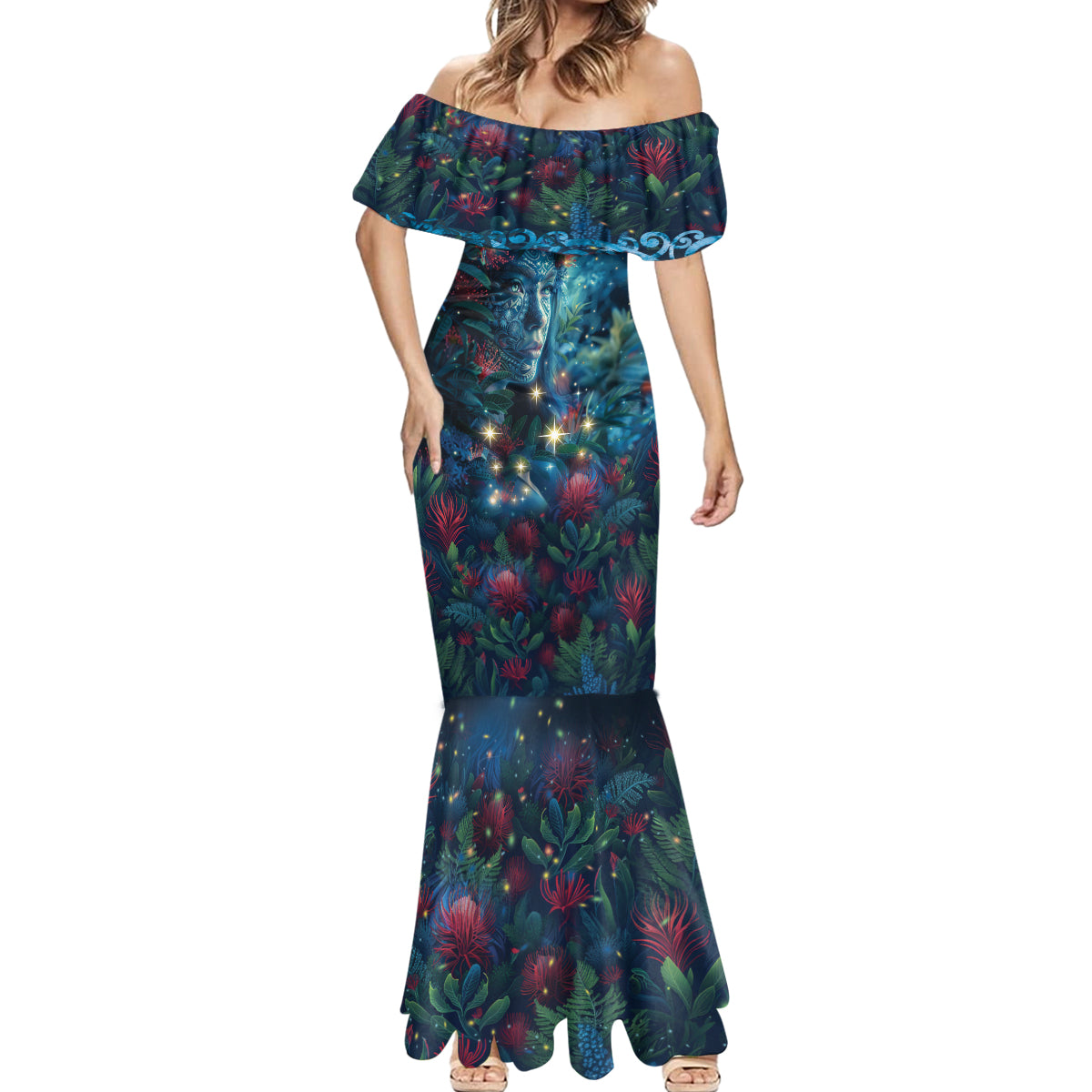 New Zealand Matariki Pohutukawa Mermaid Dress Te Mauri te Ora