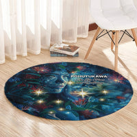 New Zealand Matariki Pohutukawa Round Carpet Te Mauri te Ora